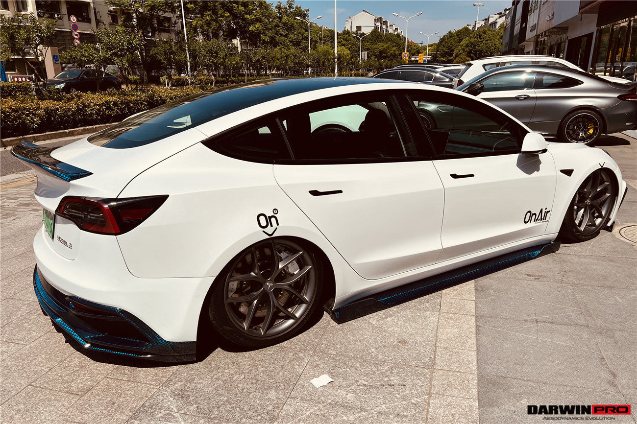 2017-2021 Tesla Model 3 IMP Performance Carbon Fiber Side Skirts Under Board - DarwinPRO Aerodynamics