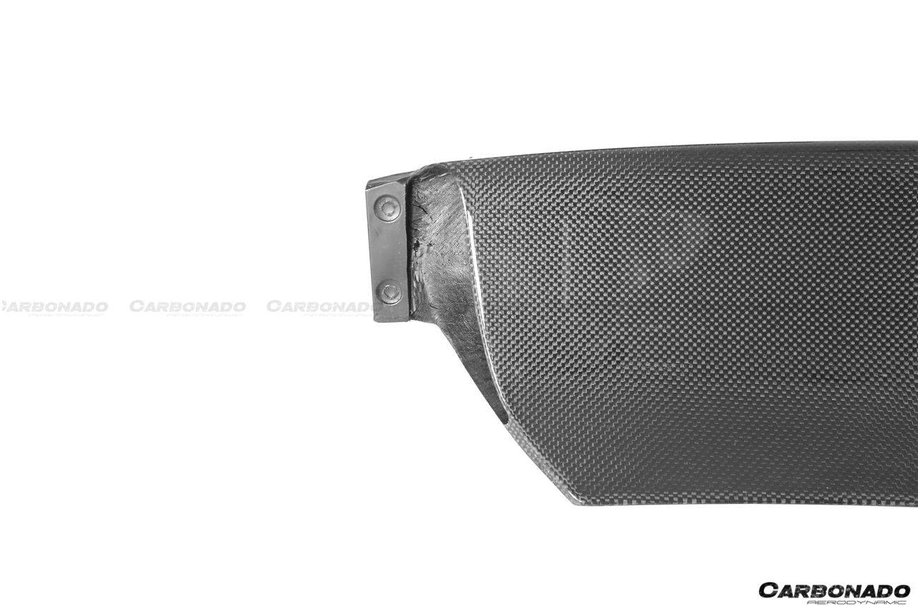 2018-2022 Ferrari 488 Pista OEM Style Carbon Fiber Front Bumper Low Center Chin Splitter - Carbonado Aero
