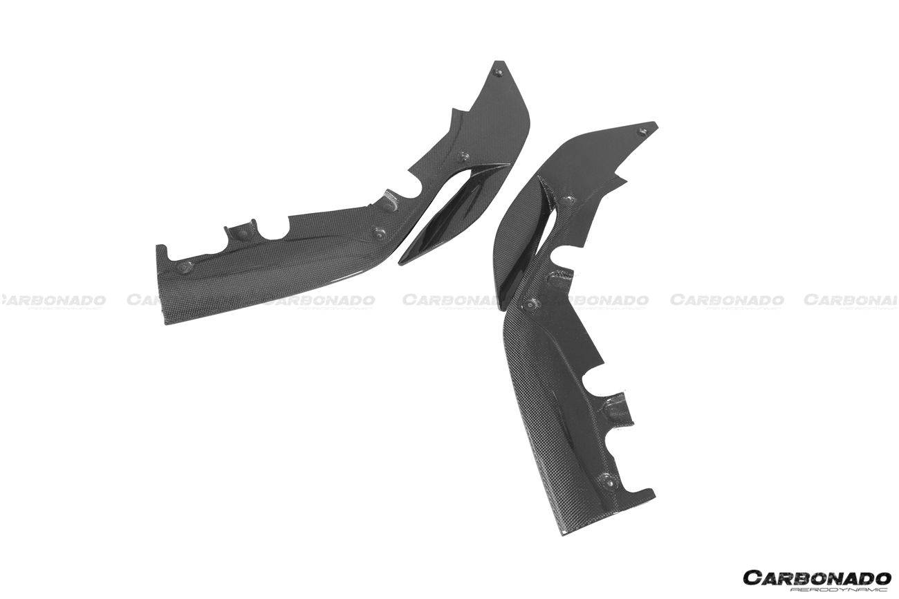 2018-2022 Ferrari 488 Pista OEM Style Carbon Fiber Front Bumper Side Splitter - Carbonado Aero