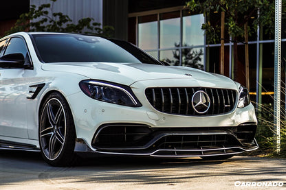 2015-2021 Mercedes Benz W205 C63/S AMG Sedan/Coupe Carbon Fiber Front Bumper Canards - Carbonado Aero