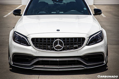 2015-2021 Mercedes Benz W205 C63/S AMG Sedan/Coupe Carbon Fiber Front Bumper Canards - Carbonado Aero