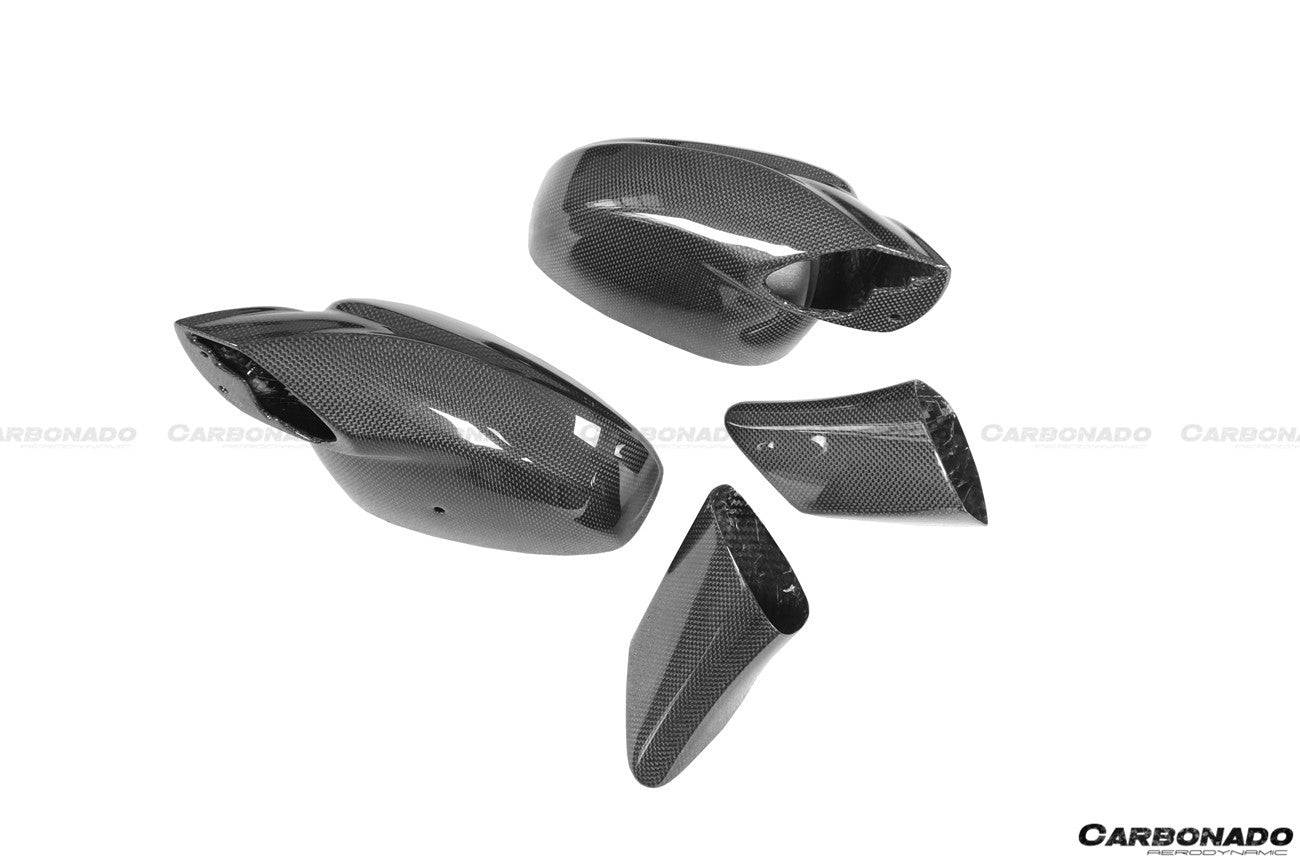 2010-2015 Ferrari 458 Coupe Spyder Speciale OE Style DRY Carbon Fiber Mirror Housing - Carbonado Aero