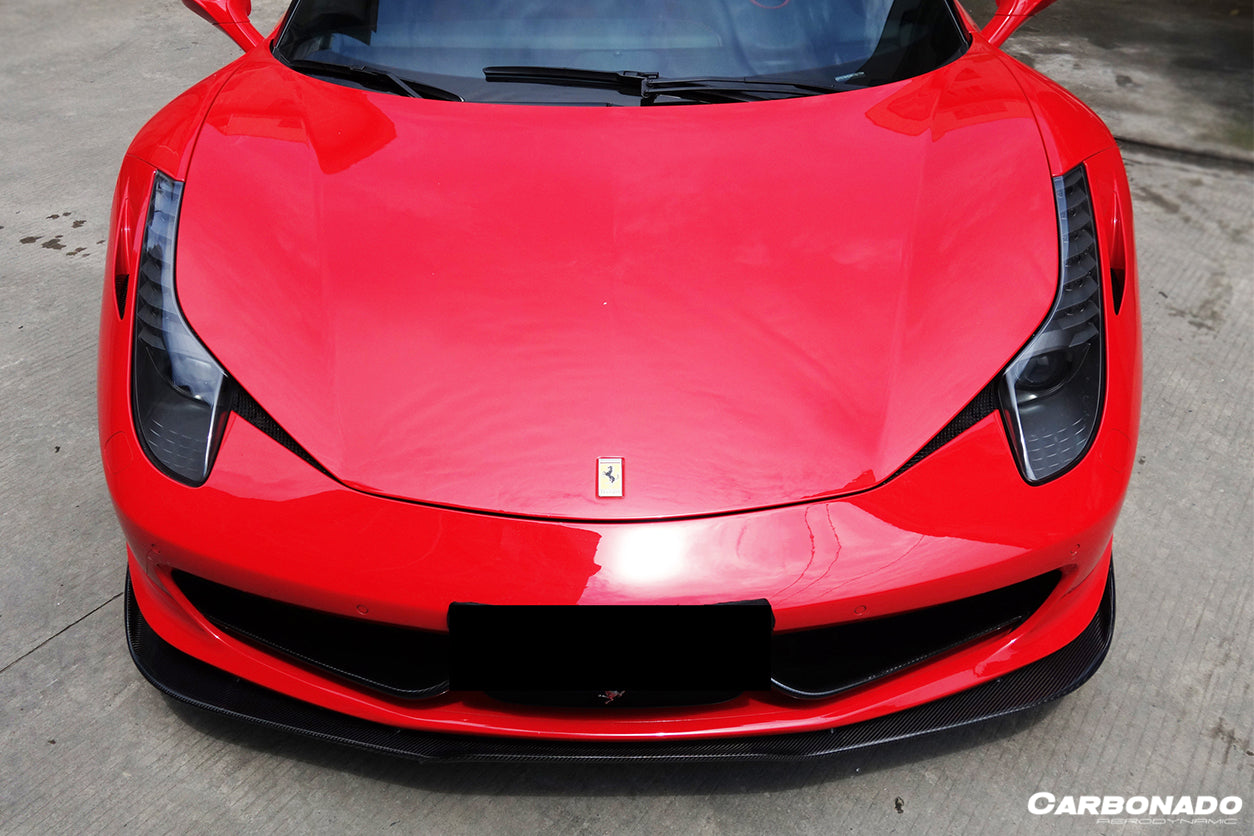 2010-2015 Ferrari 458 Coupe/Spyder AV Style Carbon Fiber Front Lip - Carbonado