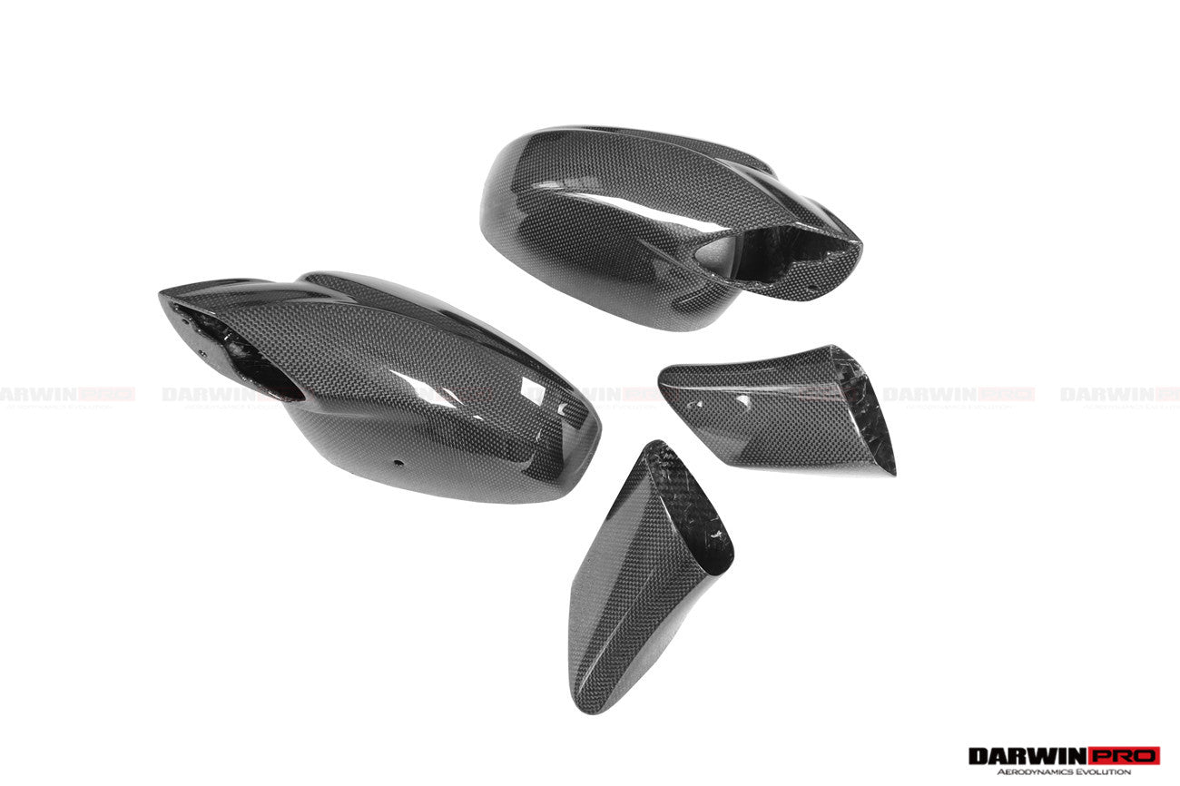 2010-2015 Ferrari 458 Coupe/Spyder/Speciale Dry Carbon Fiber Mirror Housing Repalcement - DarwinPRO Aerodynamics