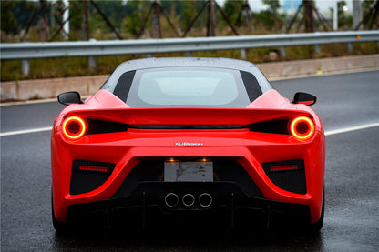 2010-2015 Ferrari 458 Coupe BKSS Style Partial Carbon Fiber Rear Bumper And Carbon Fiber Trunk W/ Tail Light Cover - DarwinPRO Aerodynamics