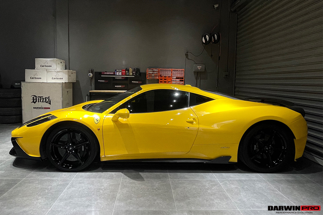 2010-2015 Ferrari 458 Coupe/Spyder Speciale Style Carbon Fiber Side Skirts Canards - DarwinPRO Aerodynamics