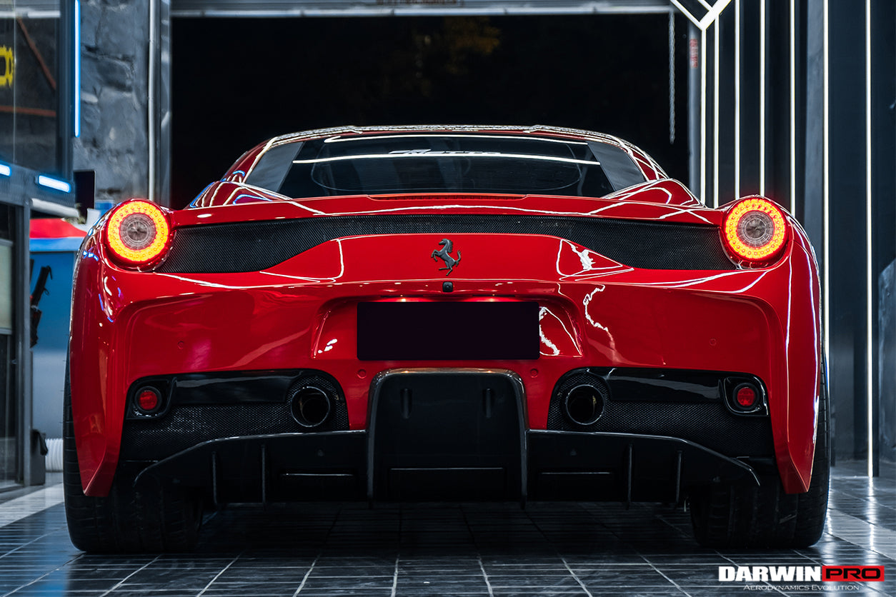 2013-2015 Ferrari 458 Speciale Rear Bumper w/ Diffuser - DarwinPRO Aerodynamics