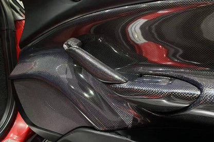 2015-2020 Ferrari 488 GTB Spider OE Style Carbon Fiber Door Handle Interior - Carbonado