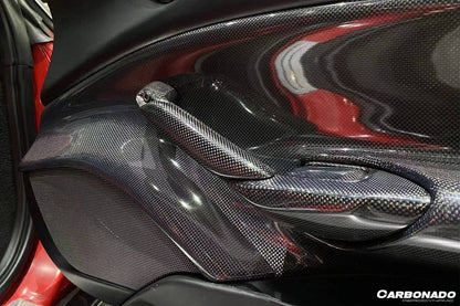 2015-2020 Ferrari 488 GTB Spider OE Style Carbon Fiber Door Handle Interior - Carbonado