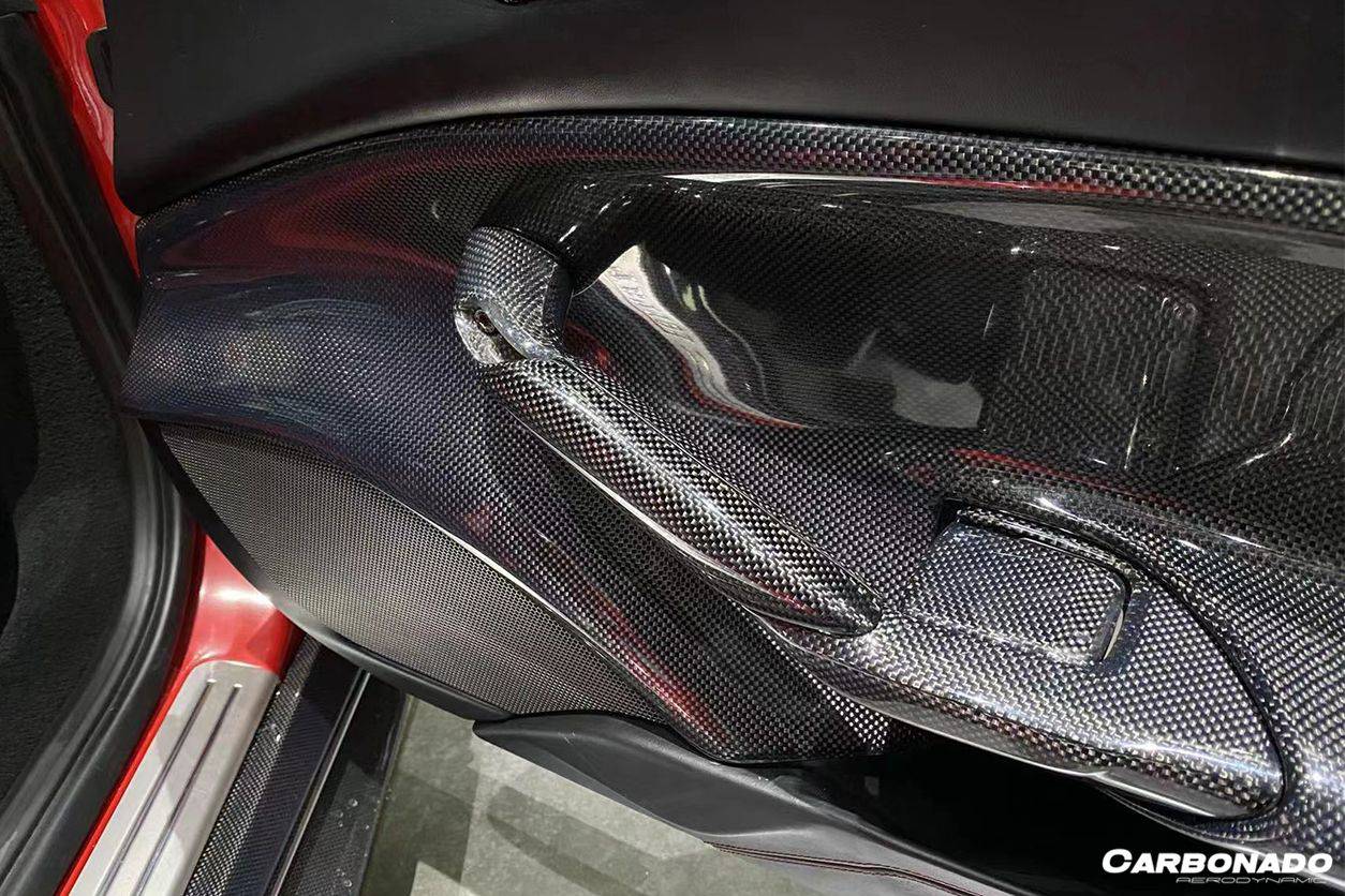 2015-2020 Ferrari 488 GTB Spyder OE Style Carbon Fiber Door Handle Interior - Carbonado Aero