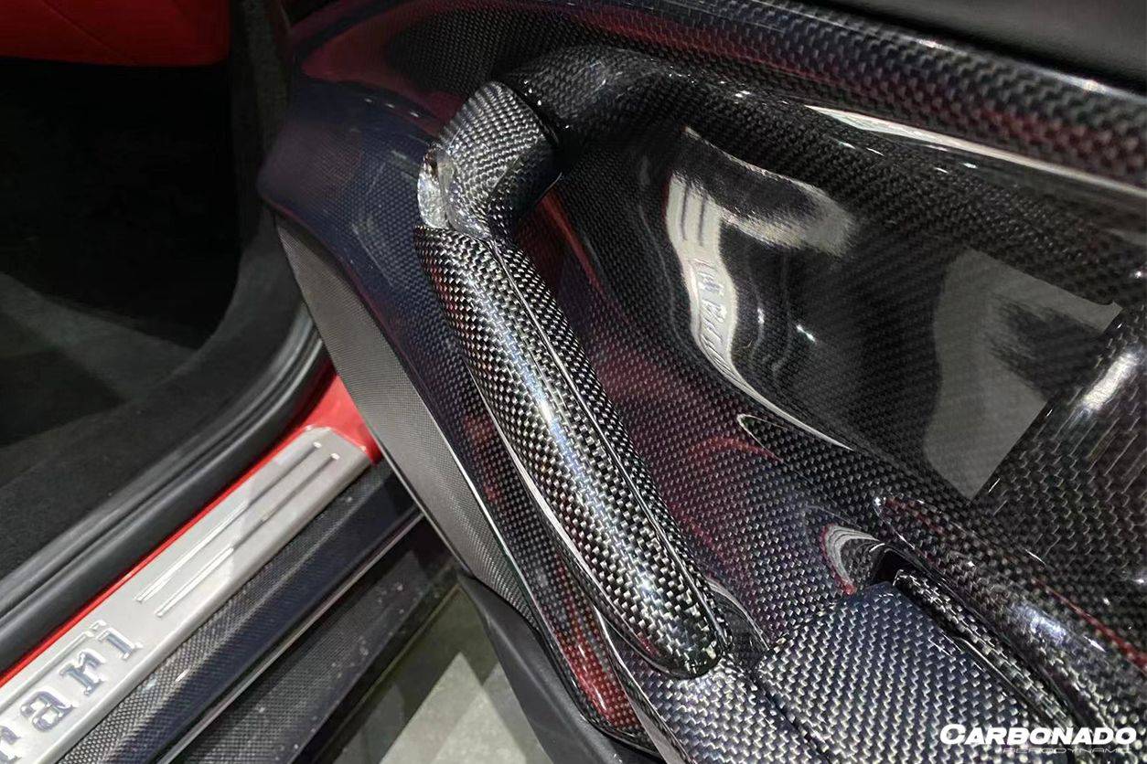 2015-2020 Ferrari 488 GTB Spyder OE Style Carbon Fiber Door Handle Interior - Carbonado Aero