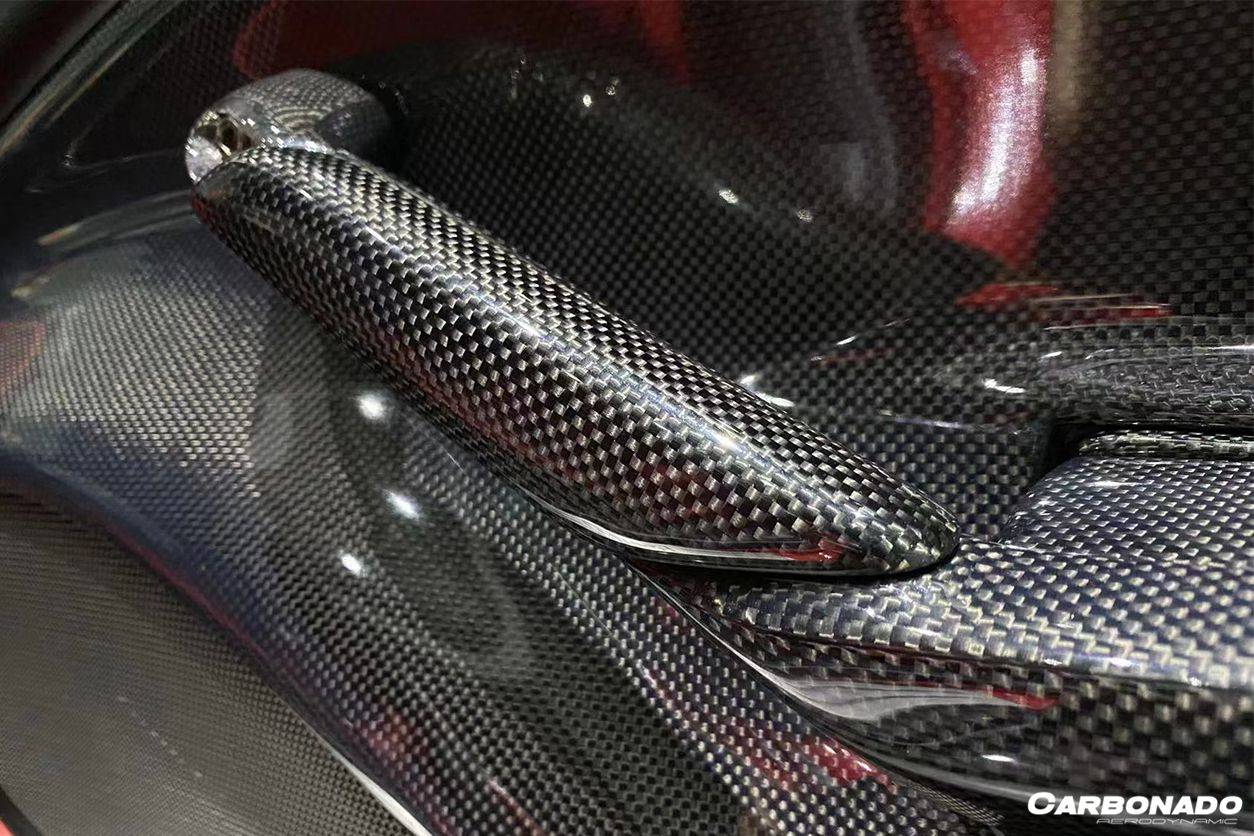 2015-2020 Ferrari 488 GTB Spyder OE Style Carbon Fiber Door Handle Interior - Carbonado Aero