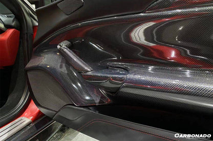 2015-2020 Ferrari 488 GTB Spyder OE Style Carbon Fiber Door Handle Interior - Carbonado Aero