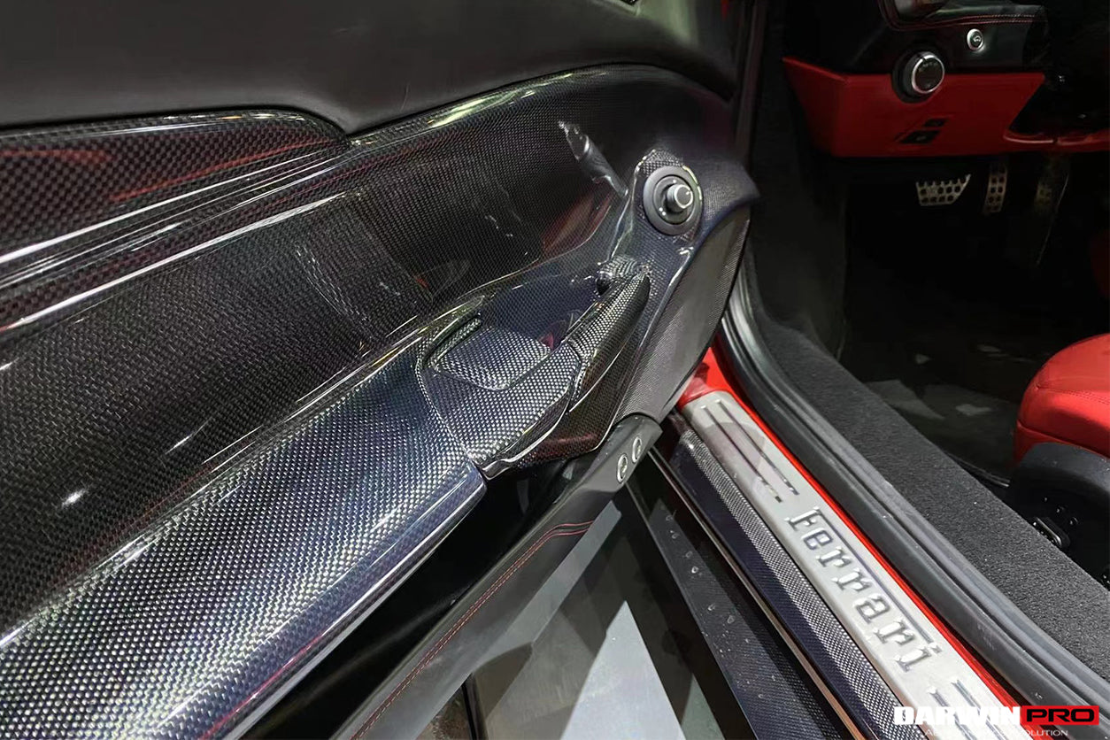 2015-2020 Ferrari 488 GTB/Spyder Carbon Fiber Door Handle Interior - DarwinPRO Aerodynamics