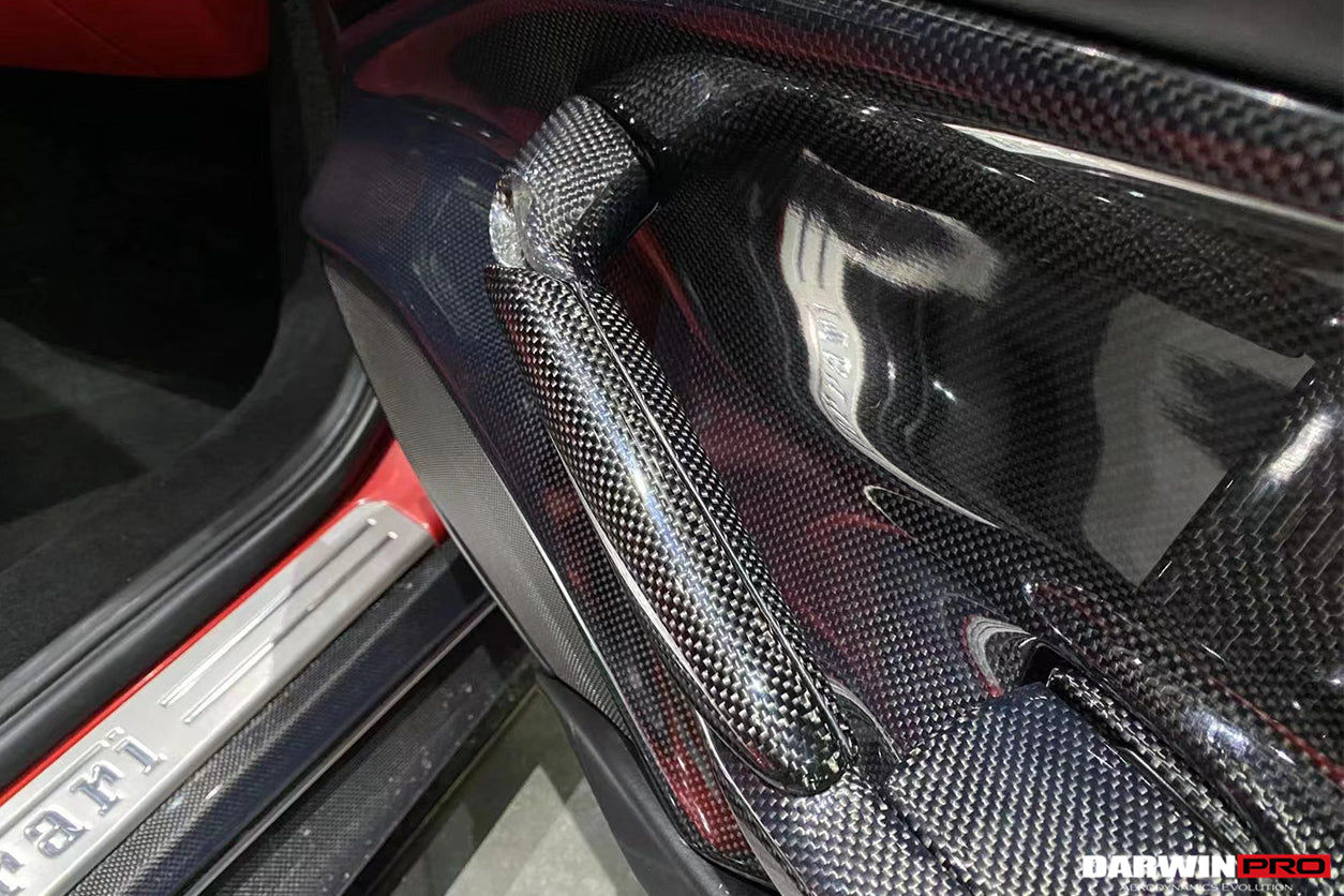 2015-2020 Ferrari 488 GTB/Spyder Carbon Fiber Door Handle Interior - DarwinPRO Aerodynamics