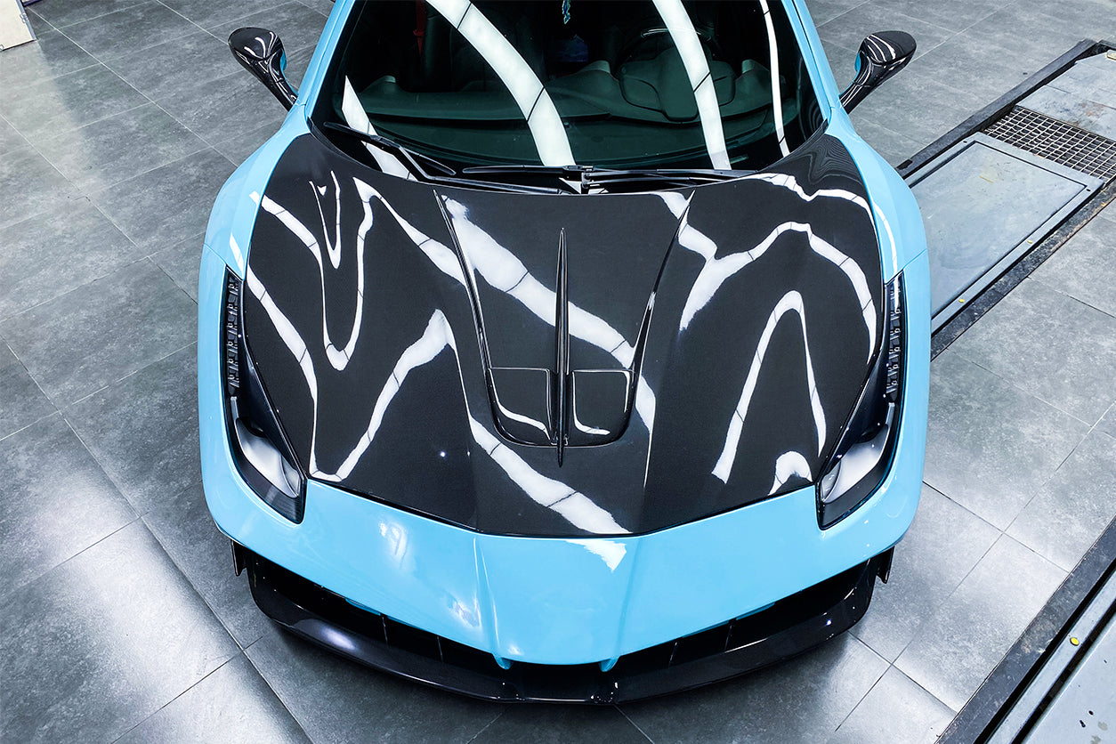 2015-2020 Ferrari 488 GTB & Spider MA Style Hood - Carbonado
