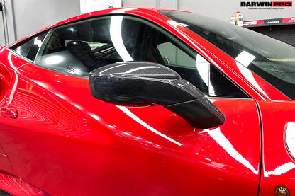 2015-2020 Ferrari 488 GTB/Spyder Carbon Fiber Mirror House & Base Replacement - DarwinPRO Aerodynamics