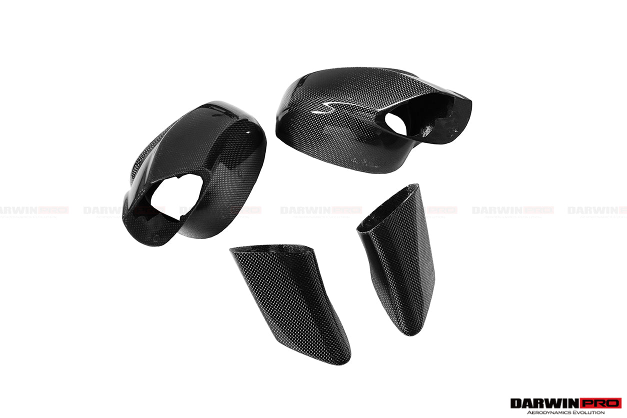 2015-2020 Ferrari 488 GTB/Spyder Carbon Fiber Mirror House & Base Replacement - DarwinPRO Aerodynamics