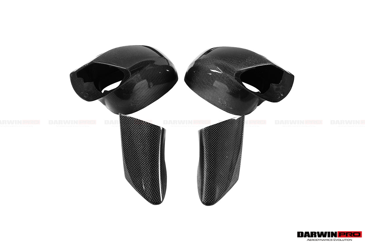 2015-2020 Ferrari 488 GTB/Spyder Carbon Fiber Mirror House & Base Replacement - DarwinPRO Aerodynamics