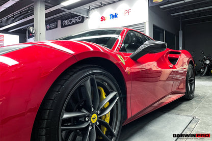 2015-2020 Ferrari 488 GTB/Spyder Carbon Fiber Mirror House & Base Replacement - DarwinPRO Aerodynamics