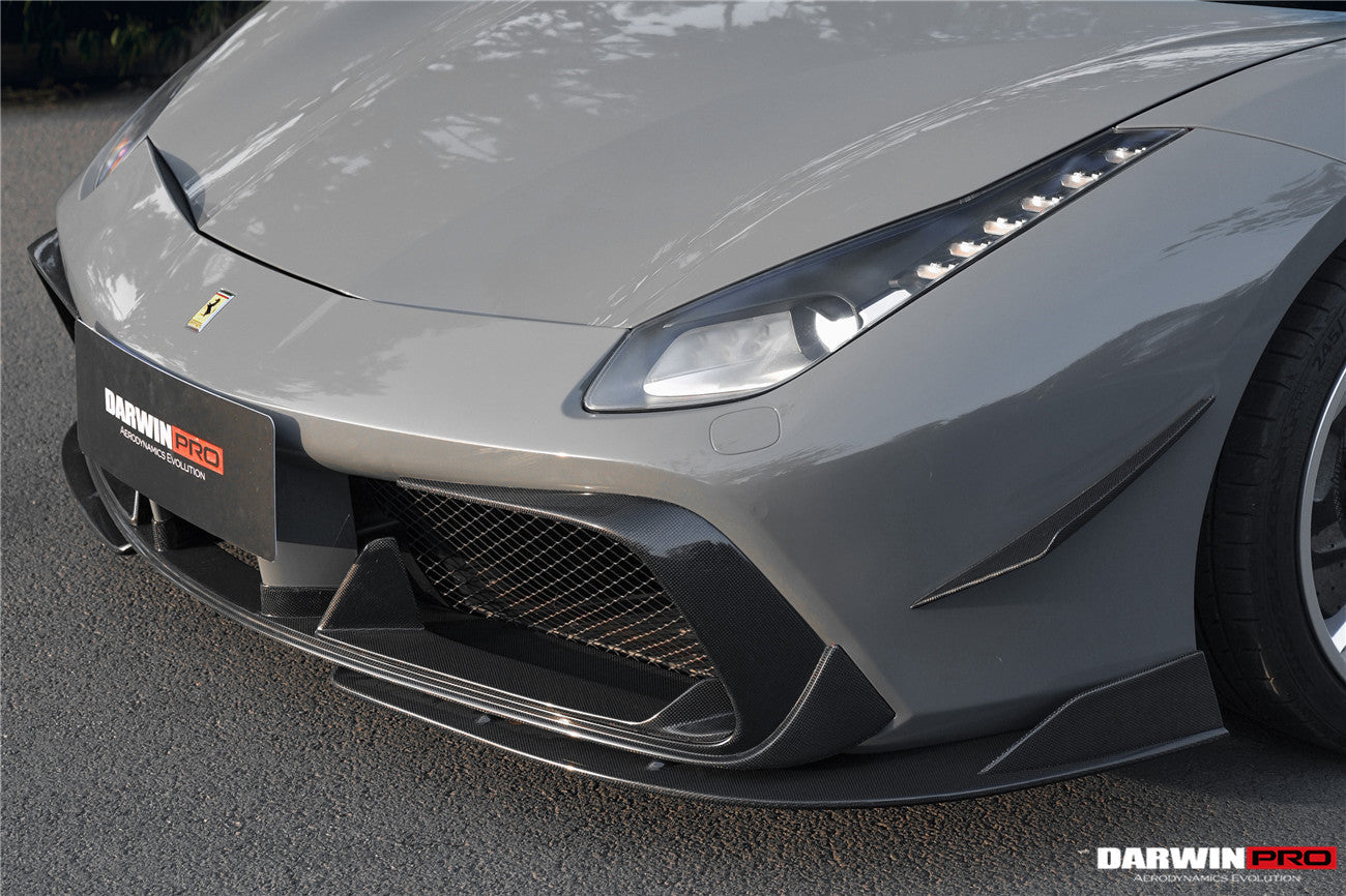 2015-2020 Ferrari 488 GTB/Spyder iMP-Performance Carbon Fiber Front Bumper Canards - DarwinPRO Aerodynamics