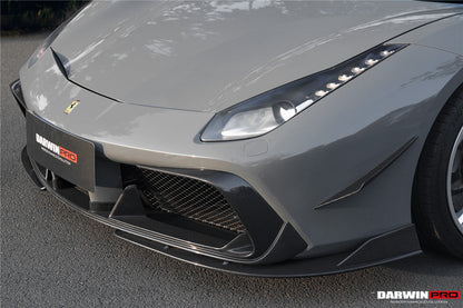 2015-2020 Ferrari 488 GTB/Spyder iMP-Performance Carbon Fiber Front Bumper Canards - DarwinPRO Aerodynamics