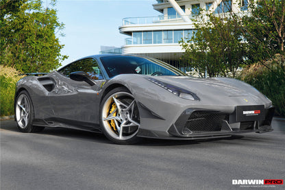2015-2020 Ferrari 488 GTB/Spyder iMP-Performance Carbon Fiber Front Bumper Canards - DarwinPRO Aerodynamics
