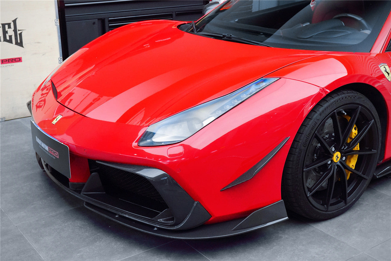 2015-2020 Ferrari 488 GTB/Spyder iMP-Performance Carbon Fiber Front Bumper Canards - DarwinPRO Aerodynamics
