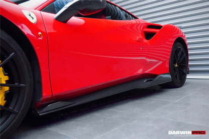 2015-2020 Ferrari 488 GTB/Spyder iMP-Performance Carbon Fiber Side Skirts Under Board - DarwinPRO Aerodynamics
