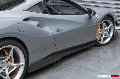 DarwinPRO 2015-2020 Ferrari 488 GTB & Spider iMP-Performance Carbon Fiber Side Skirts Under Board - DarwinPRO Aerodynamics