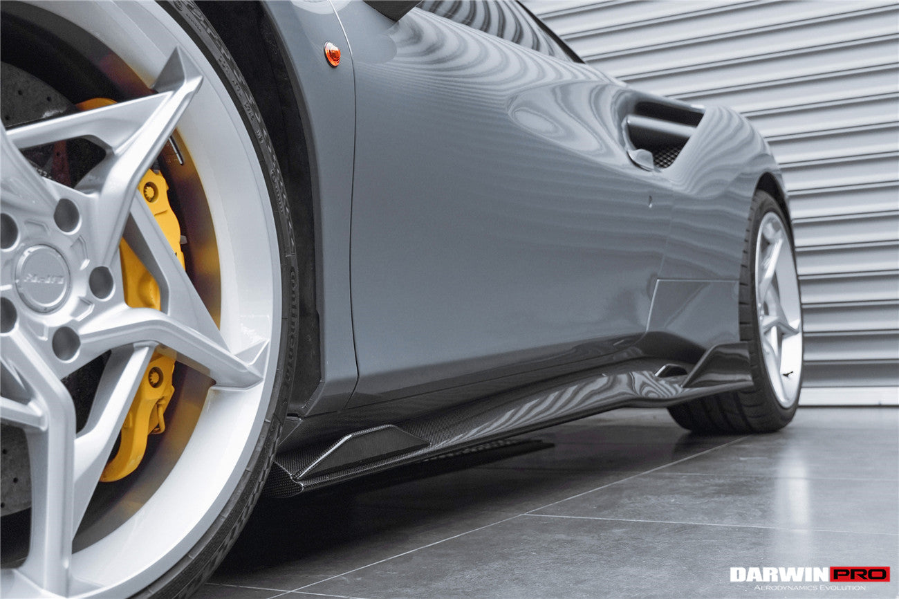 DarwinPRO 2015-2020 Ferrari 488 GTB & Spider iMP-Performance Carbon Fiber Side Skirts Under Board - DarwinPRO Aerodynamics
