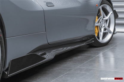 DarwinPRO 2015-2020 Ferrari 488 GTB & Spider iMP-Performance Carbon Fiber Side Skirts Under Board - DarwinPRO Aerodynamics