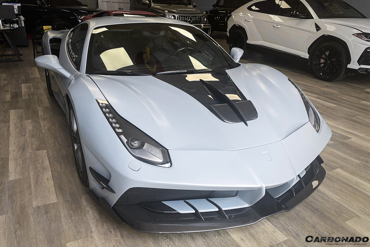 2015-2020 Ferrari 488 GTB/Spyder MA Style Carbon Fiber Hood - Carbonado
