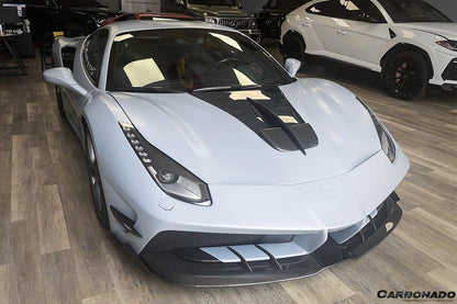 2015-2020 Ferrari 488 GTB/Spyder MA Style Partial Carbon Fiber Front Bumper - Carbonado