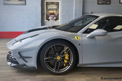 2015-2020 Ferrari 488 GTB/Spyder MA Style Partial Carbon Fiber Front Bumper - Carbonado
