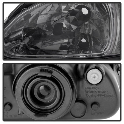 xTune Honda Del Sol 93-97 1Pc Crystal Headlights Smoke HD-ON-HDEL93-1P-SM