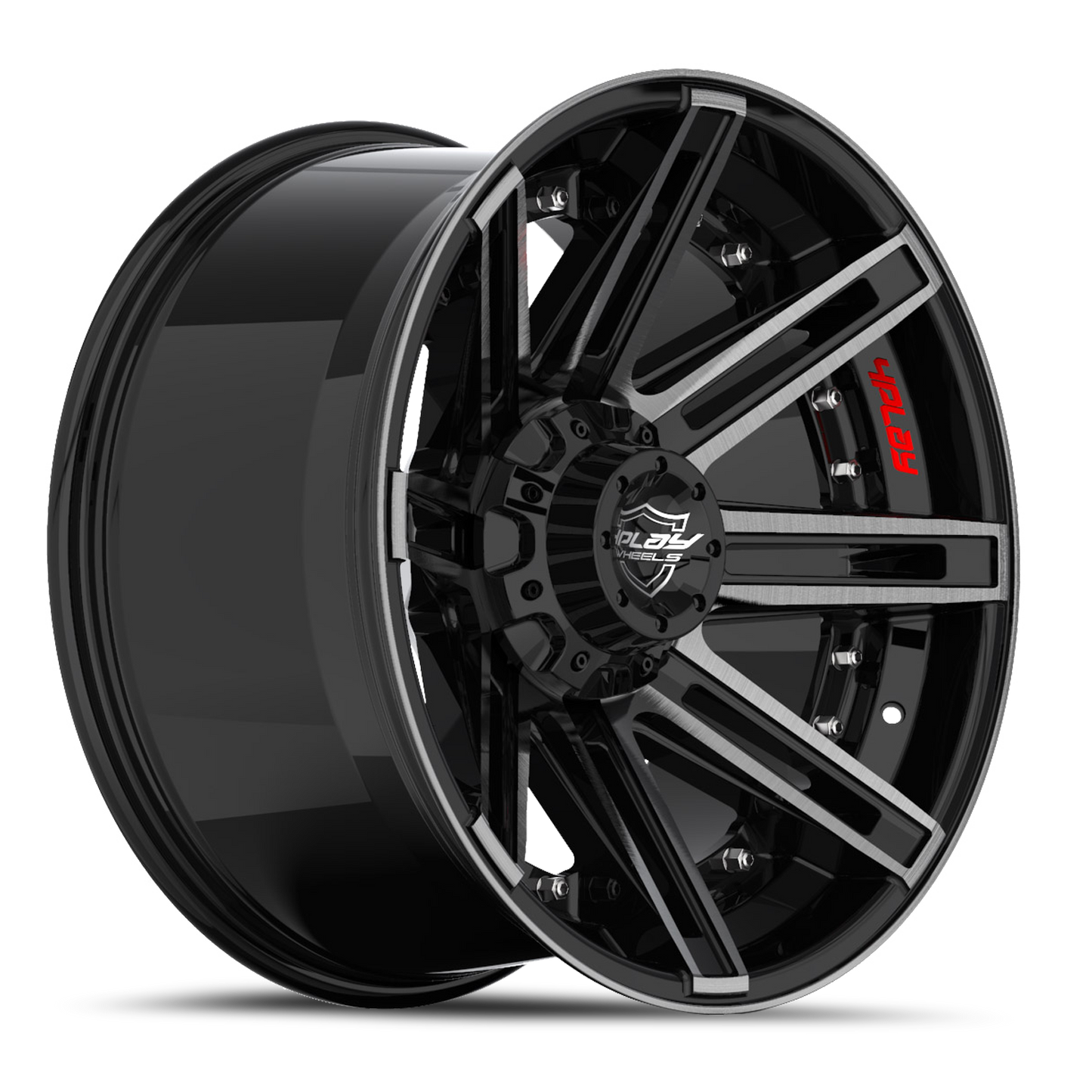 4PLAY 4P08 BBT 22x10 -24 5x127/5x139.7mm 87.1mm Gloss Black Brushed Face-Tinted Clear