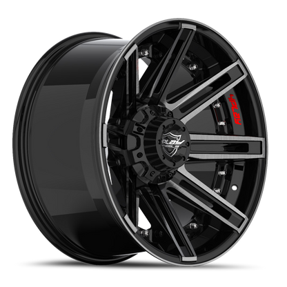4PLAY 4P08 BBT 22x10 -24 5x127/5x139.7mm 87.1mm Gloss Black Brushed Face-Tinted Clear