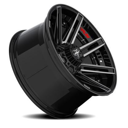 4PLAY 4P08 BBT 22x10 -24 5x127/5x139.7mm 87.1mm Gloss Black Brushed Face-Tinted Clear