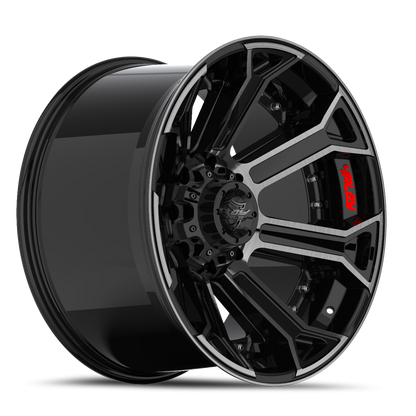 4PLAY 4P70 22x10 -24 5x127/5x139.7mm 87.1mm Gloss Black Brushed Face-Tinted Clear