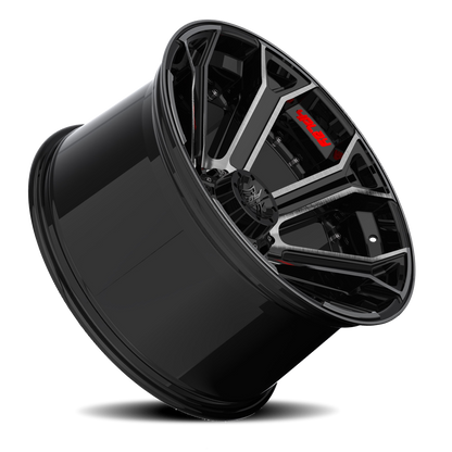 4PLAY 4P70 22x10 -24 5x127/5x139.7mm 87.1mm Gloss Black Brushed Face-Tinted Clear