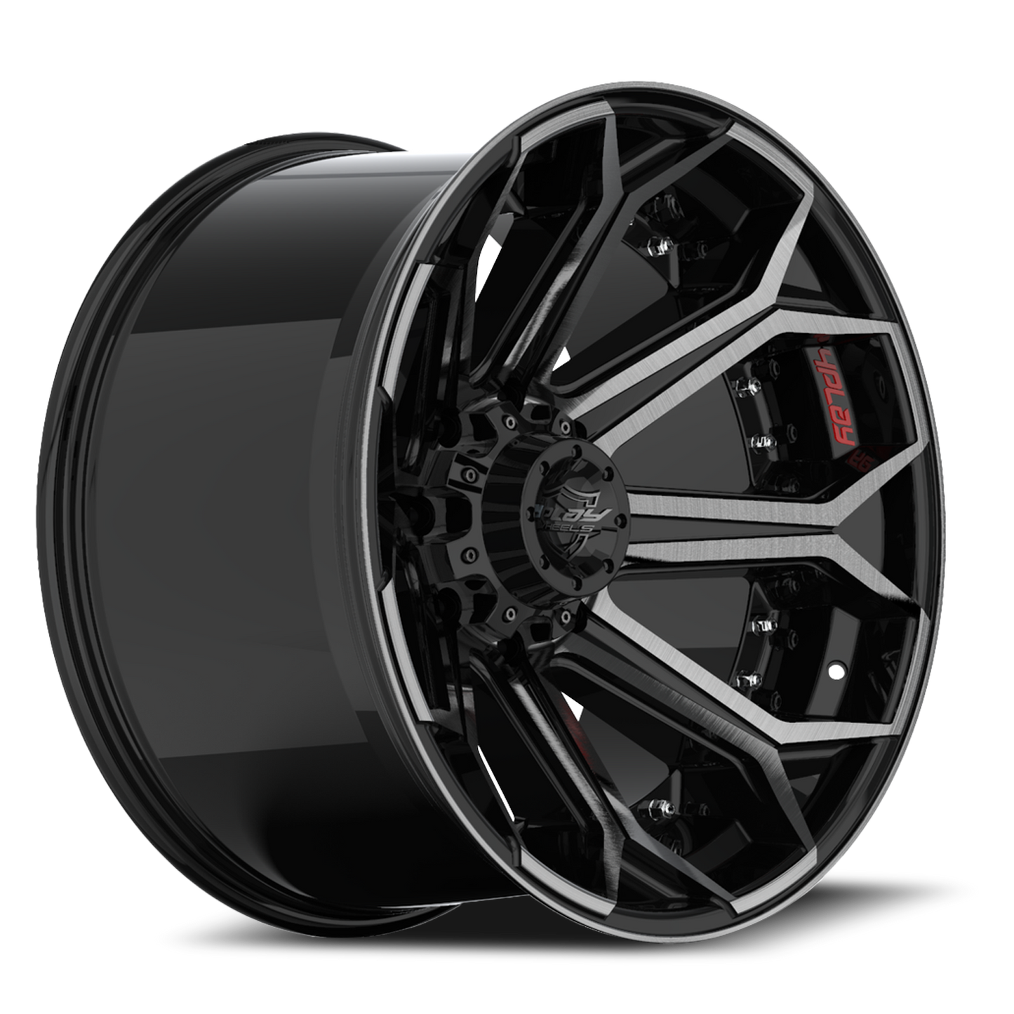 4PLAY 4P80R 22x10 -24 8x180mm 124.1mm Gloss Black Brushed Face-Tinted Clear