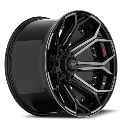 4PLAY 4P80R 22x10 -24 8x180mm 124.1mm Gloss Black Brushed Face-Tinted Clear