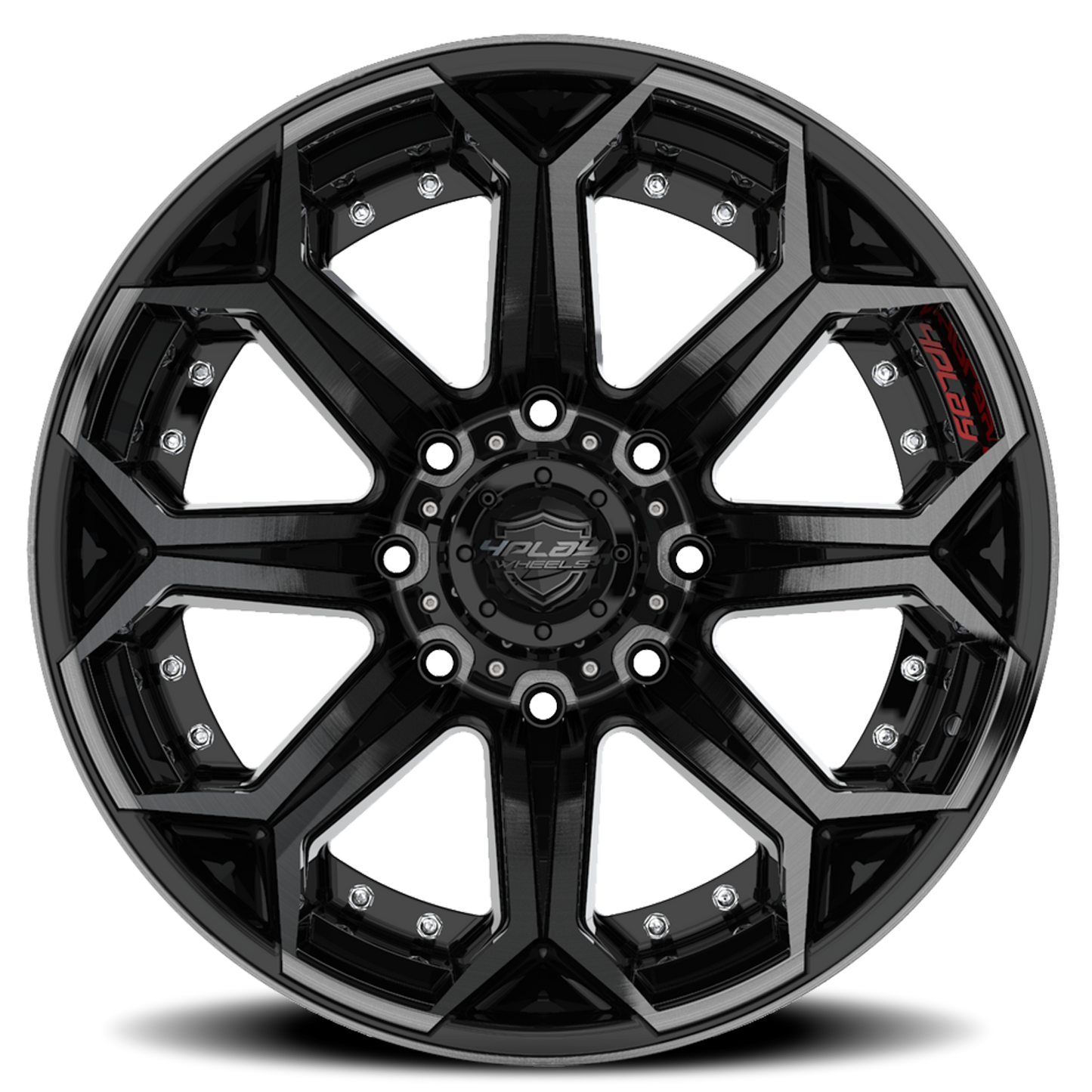 4PLAY 4P80R 22x10 -24 8x180mm 124.1mm Gloss Black Brushed Face-Tinted Clear