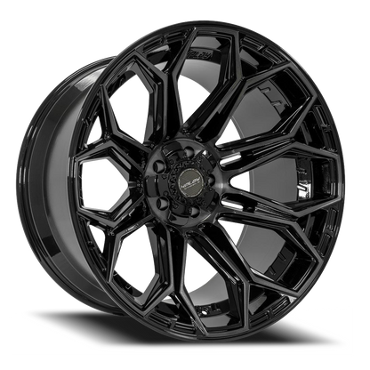 4PLAY 4P83 BBT 22x12 -44 5x127/5x139.7mm 87.1mm Gloss Black Brushed Face-Tinted Clear