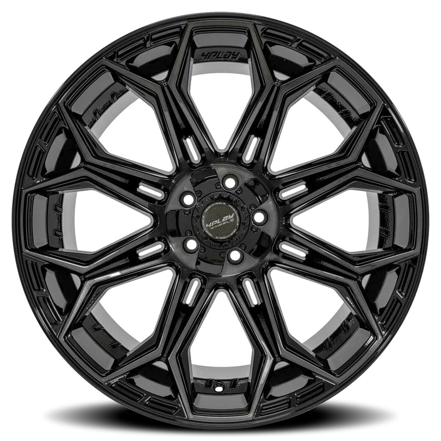 4PLAY 4P83 BBT 22x12 -44 5x127/5x139.7mm 87.1mm Gloss Black Brushed Face-Tinted Clear