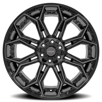 4PLAY 4P83 BBT 24x12 -44 6x135/6x139.7mm 106.1mm Gloss Black Brushed Face-Tinted Clear