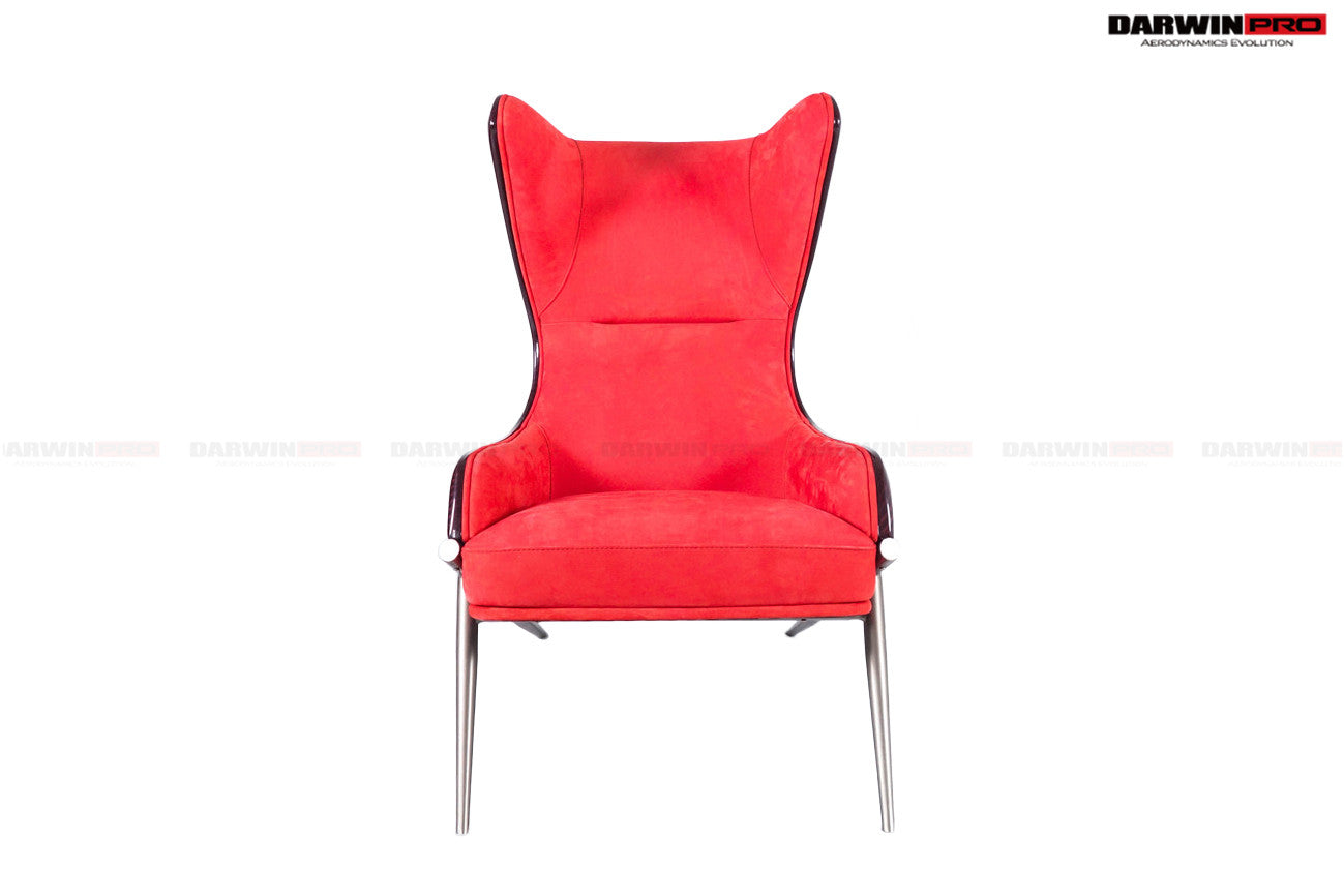 DARWINPRO CARBON FIBER CAYENNE RED SUEDE LOUNGE CHAIR - DarwinPRO Aerodynamics