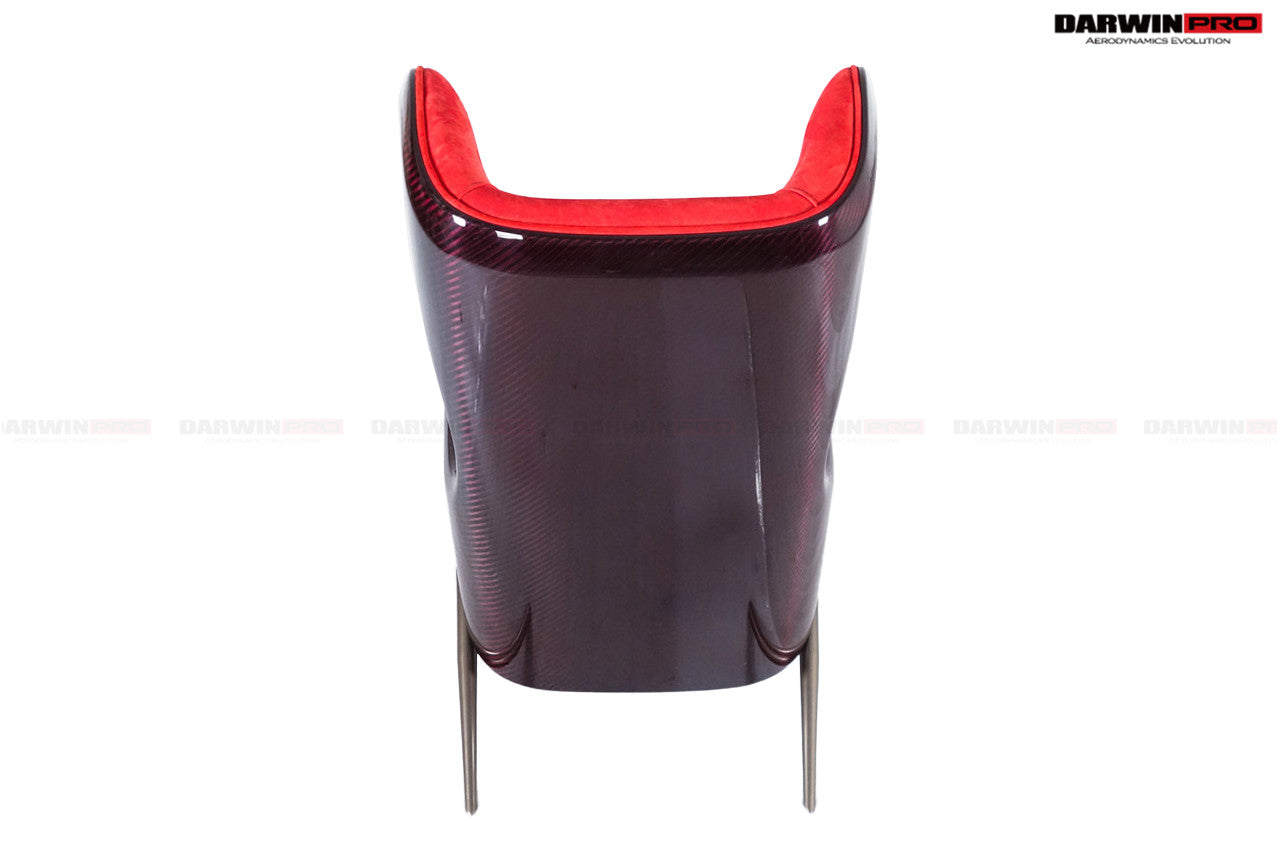 DARWINPRO CARBON FIBER CAYENNE RED SUEDE LOUNGE CHAIR - DarwinPRO Aerodynamics