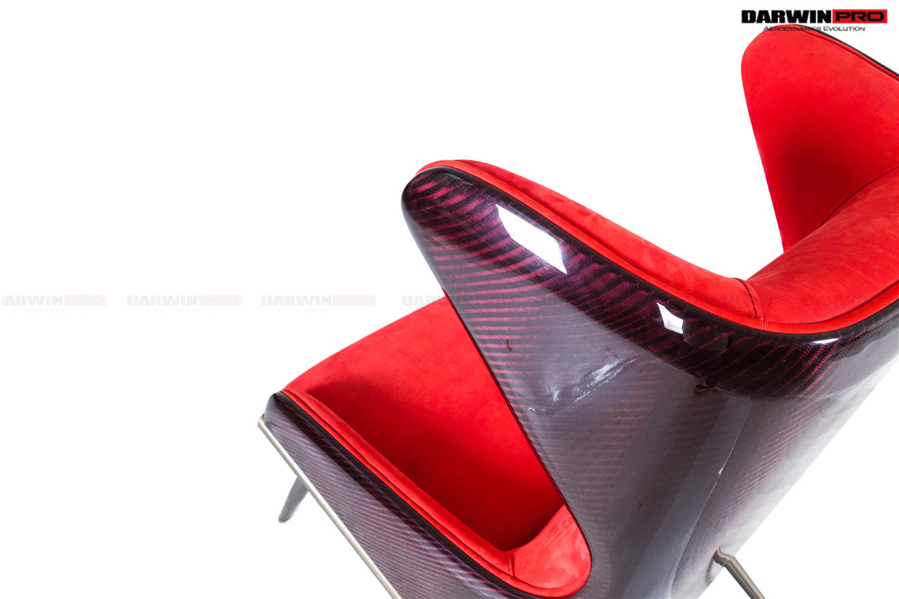 DARWINPRO CARBON FIBER CAYENNE RED SUEDE LOUNGE CHAIR - DarwinPRO Aerodynamics